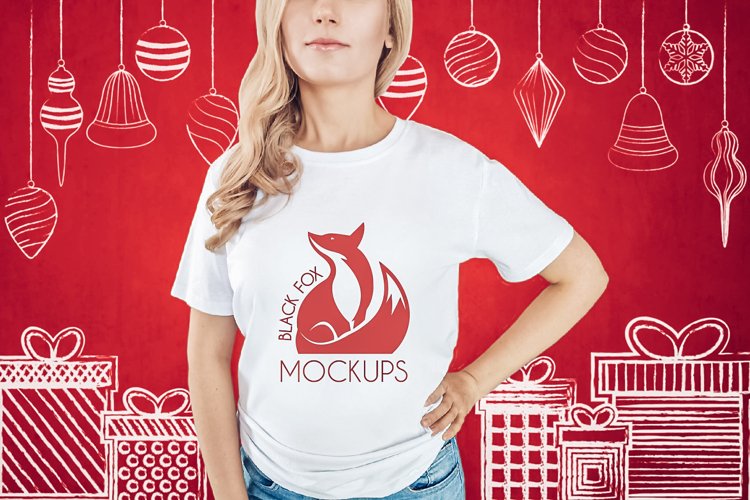 White Tshirt Mockup Image 16