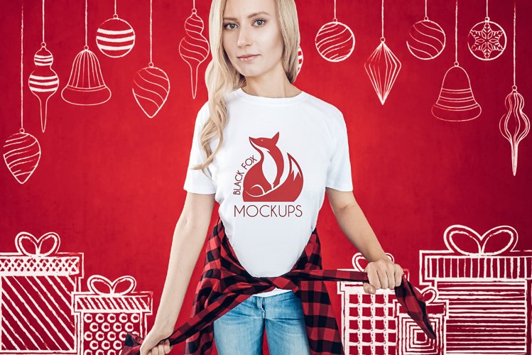 White Tshirt Mockup Image 21