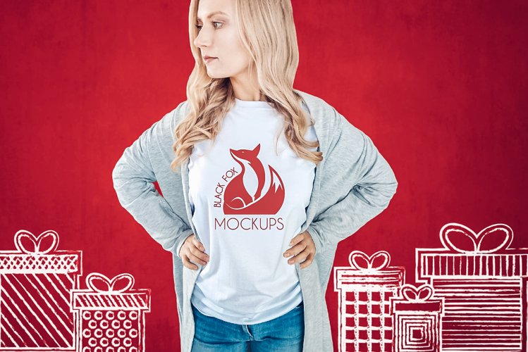 White Tshirt Mockup Image 13