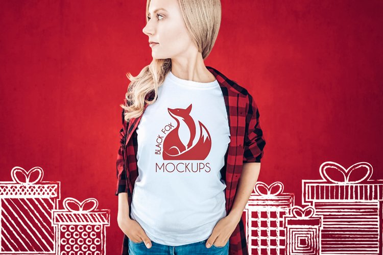 White Tshirt Mockup Image 16