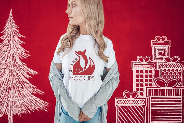 White Tshirt Mockup Image 17