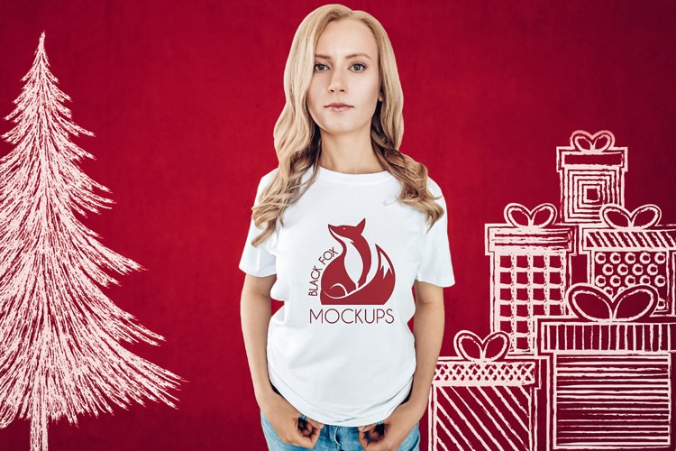 White Tshirt Mockup Image 17