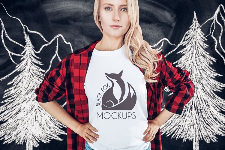 White Tshirt Mockup Image 17