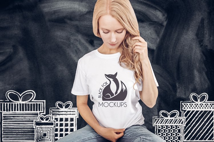 White Tshirt Mockup Image 3