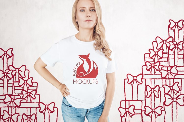 White Tshirt Mockup Image 16