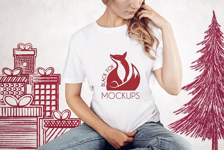 White Tshirt Mockup Image 17