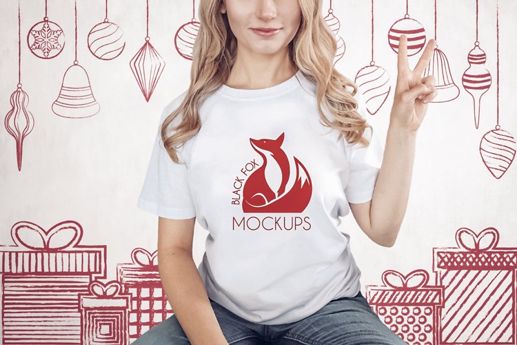 White Tshirt Mockup Image 13