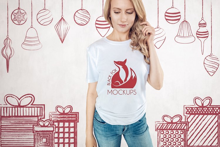 White Tshirt Mockup Image 17
