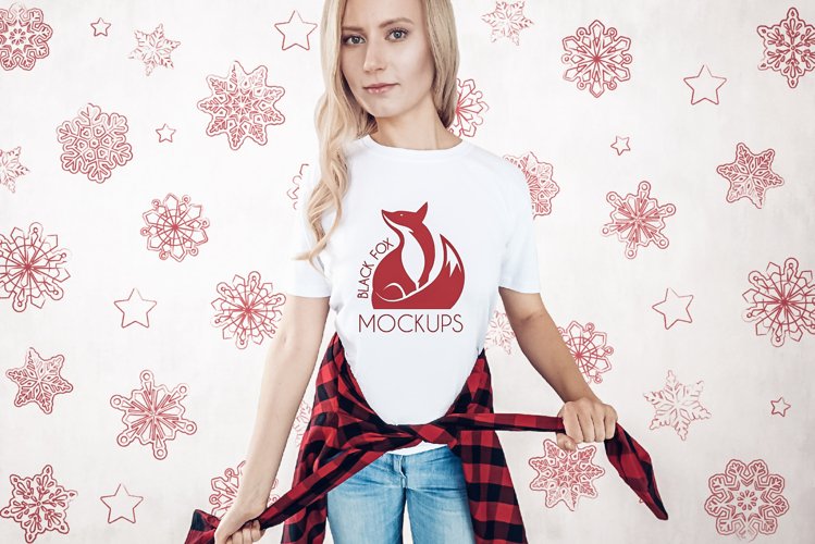 White Tshirt Mockup Image 21