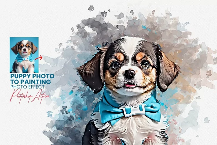 Puppy Photo to Painting Effect