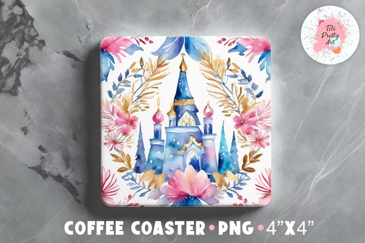 Square Coaster Pink Christmas Sublimation Design Png