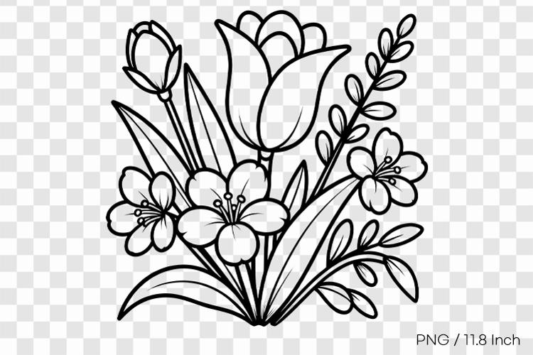 Flower Drawing Png Image 9