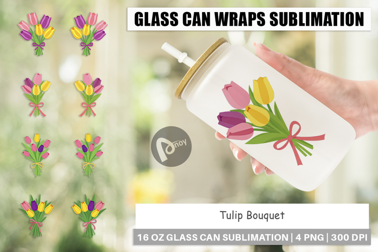 Glass Can Tulip Bouquet