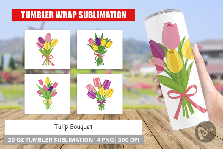 Tumbler Tulip Bouquet