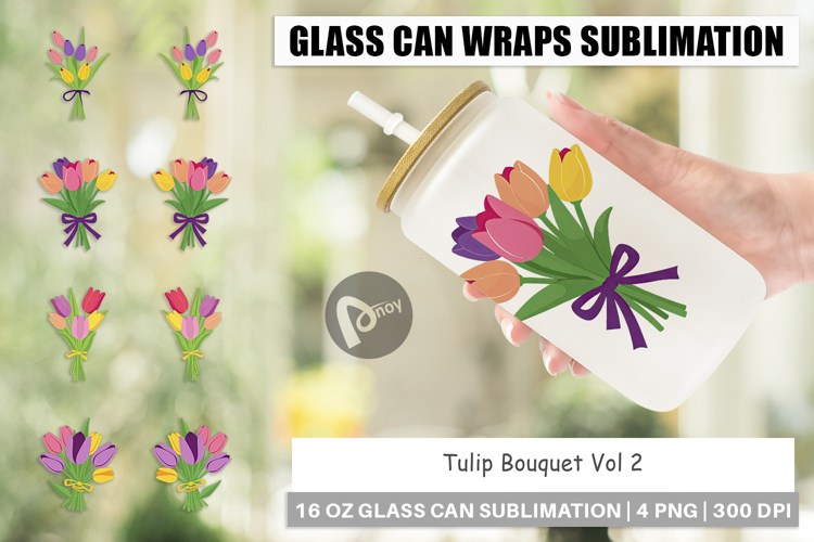 Glass Can Tulip Bouquet