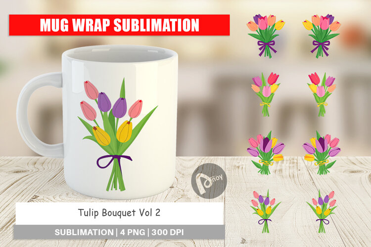 Mug Wrap Tulip Bouquet example image 1