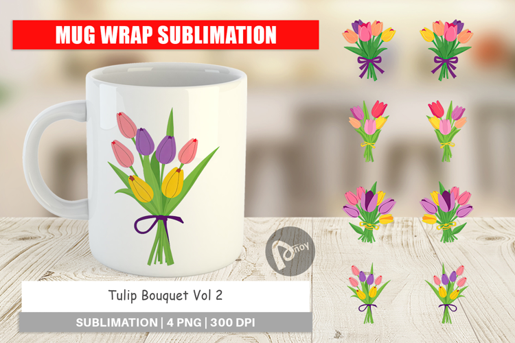Mug Wrap Tulip Bouquet