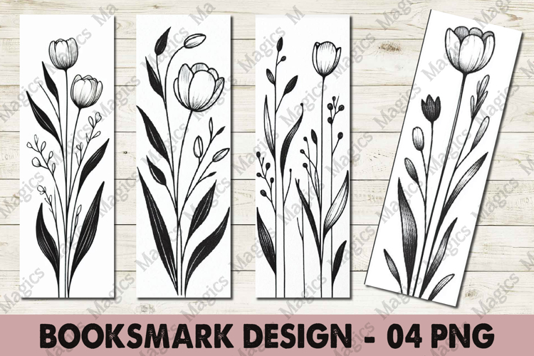 Tulip Flower Bookmark Design