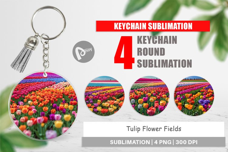 Keychain Tulip Flower Fields