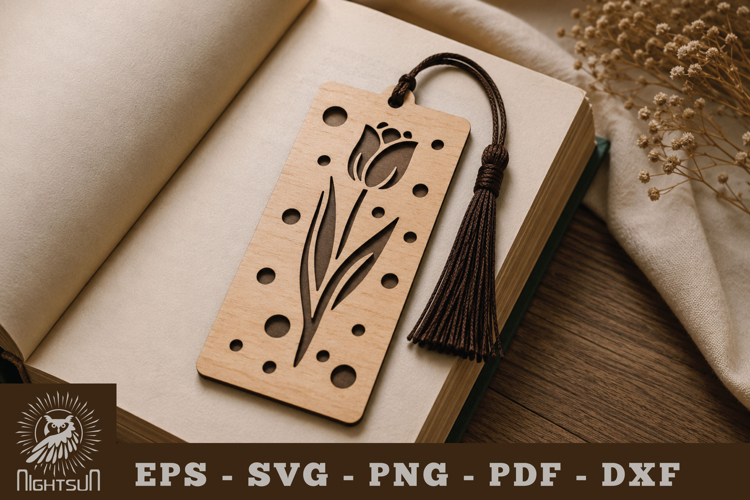 Tulip Flower Lasercut Bookmark