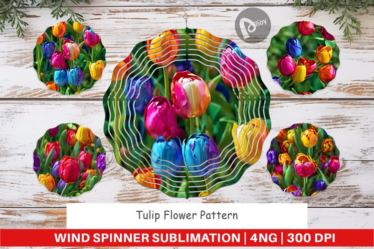 Wind Spinner Tulip Flower Pattern