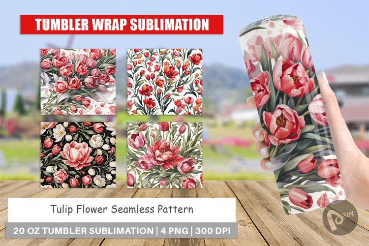 Tumbler Wrap Tulip Pattern