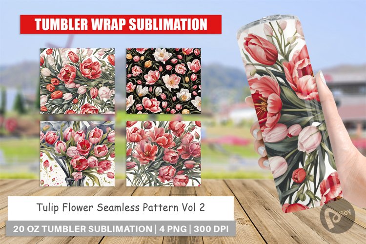 Tumbler Wrap Tulip Pattern