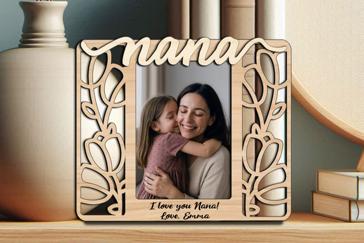 Tulip Nana Girl SVG Photo Frame Appreciation Gift Laser File