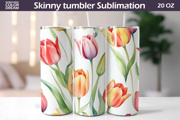 Tulip Tumbler Sublimation | Spring Flowers Tumbler