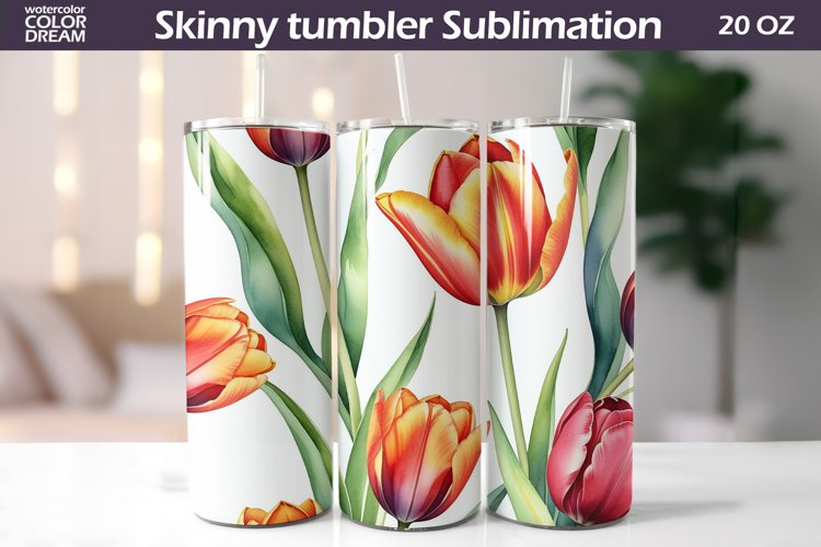 Tulip Tumbler Sublimation | Spring Flowers Tumbler