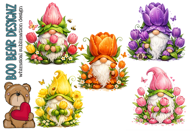 Spring Tulip Garden Gnomes