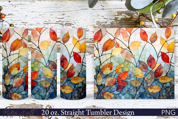 Floral Tumbler Wrap | Watercolor Leaves example image 1