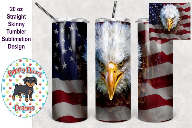 Patriotic Eagle 20 oz skinny Tumbler Sublimation File