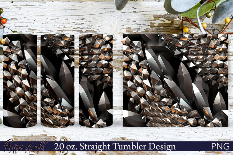 3D Sparkling Crystals Tumbler Wrap | Gray