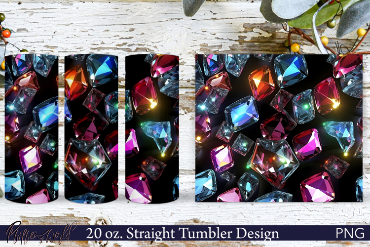 3D Sparkling Crystals Tumbler Wrap | Colorful