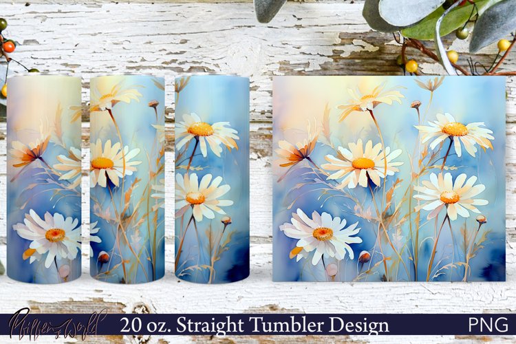 Floral Tumbler Wrap | 20 oz. | Daisy Flowers | Spring Design