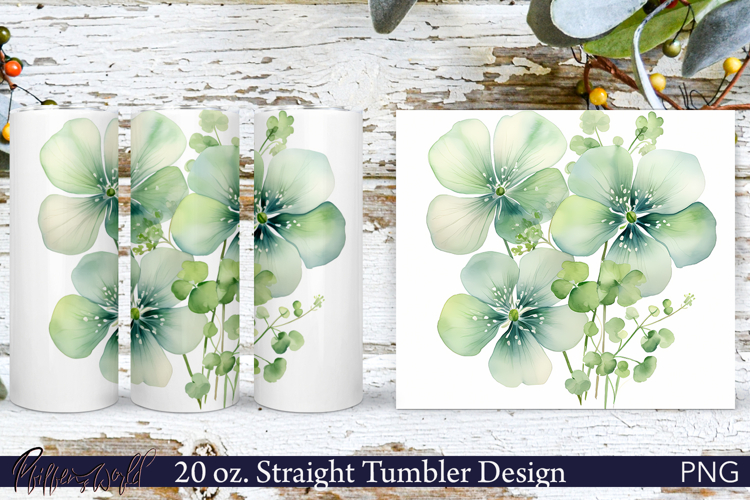 Floral Tumbler Wrap | 20 oz. | green tenderness