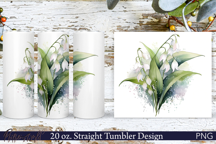 Floral Tumbler Wrap | 20 oz. | snowdrops