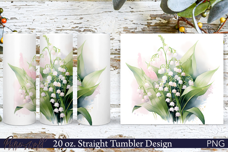 Floral Tumbler Wrap | 20 oz. | lilies of the valley