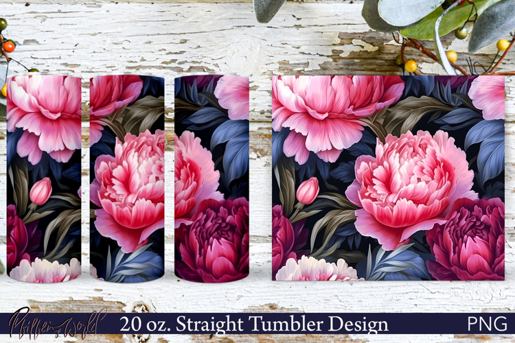 Flowers Meadow Tumbler Wrap | 20 oz | peonies example image 1