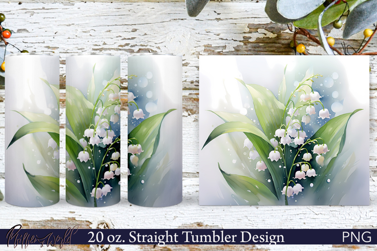 Flowers Tumbler Wrap | 20 oz. | lilies of the valley
