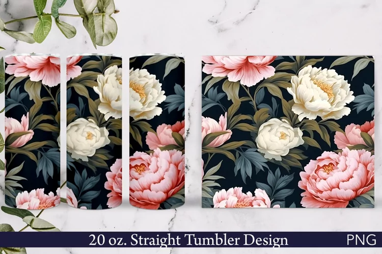 Peonies Meadow Tumbler Wrap | 20 oz. Straight Skinny Design