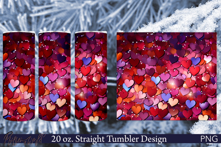 Love Tumbler Wrap | Stained Glass Heart | Valentines day