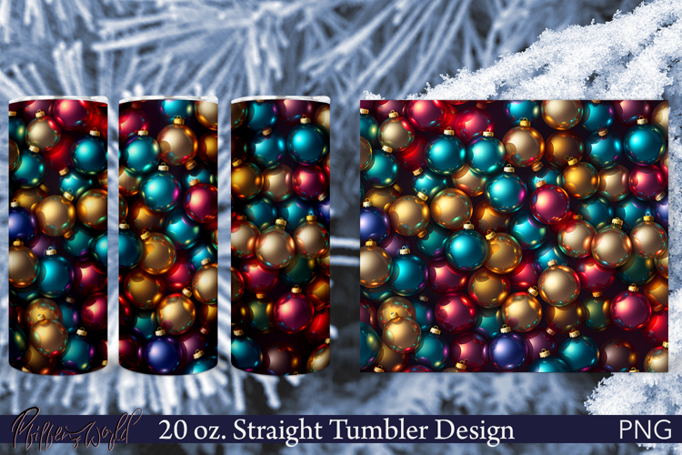 Christmas Tree Balls Tumbler Wrap | Colorful