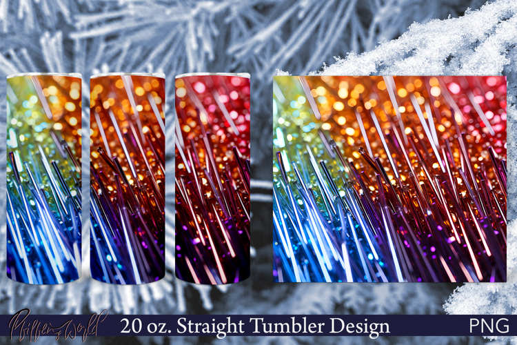 Sparkle Tumbler Wrap | 20 oz. Straight | Rainbow