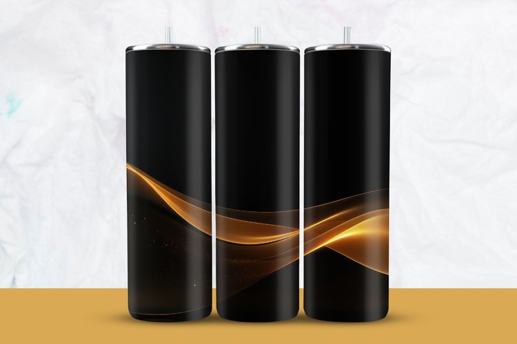 Golden Wave in Black Tumbler Wrap
