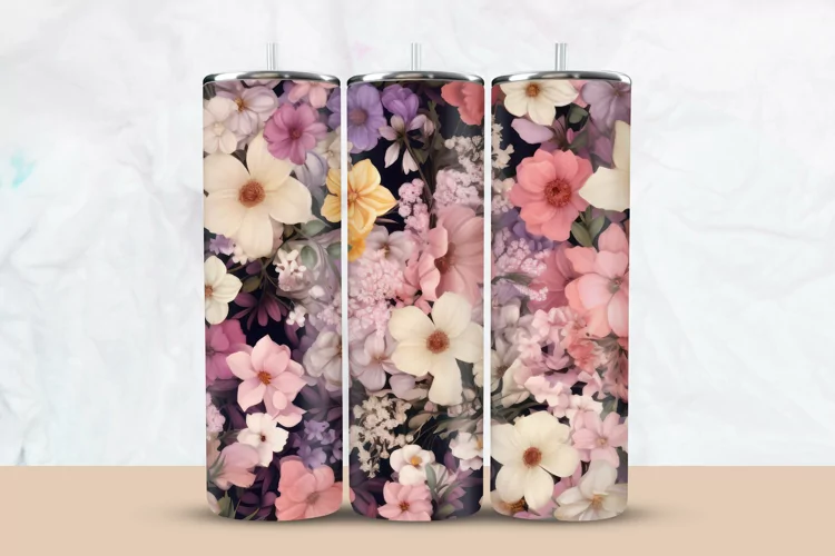 Colorful Floral Tumbler Wrap
