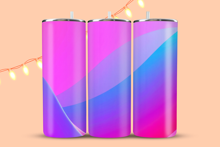 Abstract Magenta Curves Tumbler Wrap
