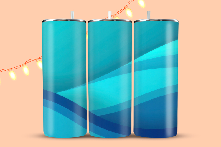 Abstract Blue Curves Tumbler Wrap
