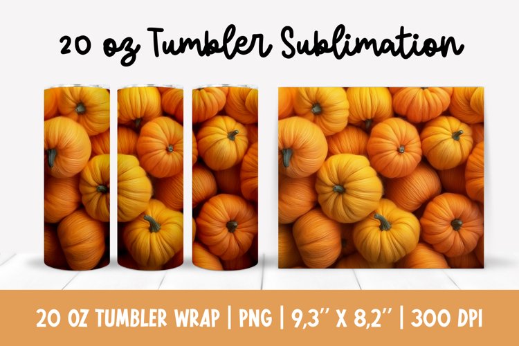 3d Pumpkin Tumbler Sublimation | Fall Pumpkin Tumbler Wrap